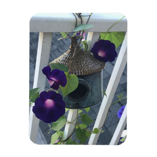 Birdhouse With Morning Glories Magnet Magneet (Verticaal)
