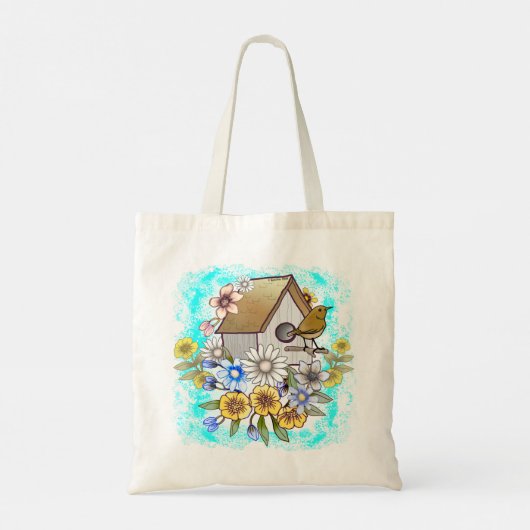 Birdhouse Wren Canvas tas (Achterkant)