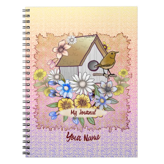 Birdhouse Wren journal notitieboek (Voorkant)