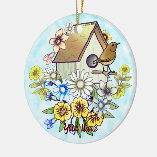 Birdhouse Wren ornament (Links)