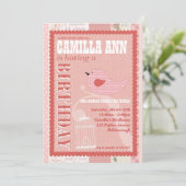 Birdie Birthday Party Invitation Kaart (Staand voorkant)