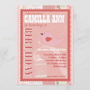 Birdie Birthday Party Invitation Kaart