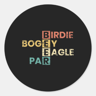 Birdie Bogey Eagle Par Beer Funny Golf Player Golf Ronde Sticker
