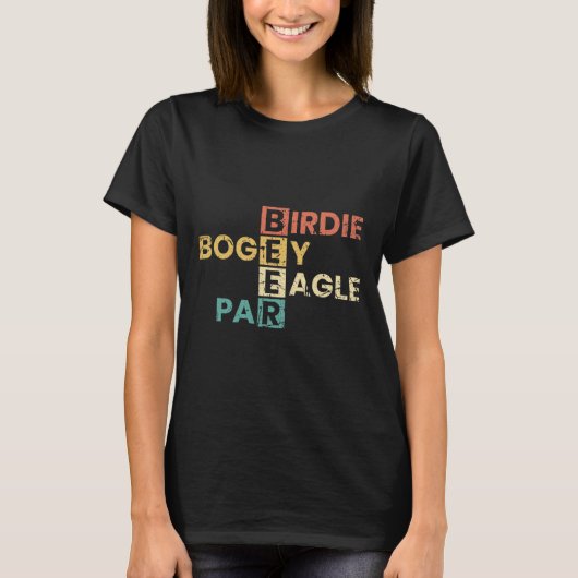 Birdie Bogey Eagle Par Beer Funny Golf Player Golf T-shirt (Voorkant)