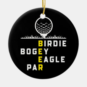 Birdie Bogey Eagle Par Beer Golfers Funny Golfing Keramisch Ornament