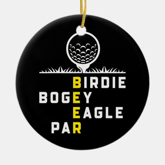 Birdie Bogey Eagle Par Beer Golfers Funny Golfing Keramisch Ornament (Voorkant)