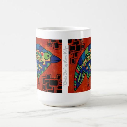 "Birdie Boo" 15 oz. Mok door Lara Kulpa (Center)