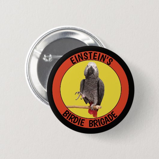 Birdie Brigade Congo Afrikaanse grijze papegaai Ronde Button 5,7 Cm (Voorkant /achterkant)