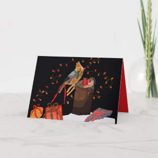 Birdie customizable holiday card kaart