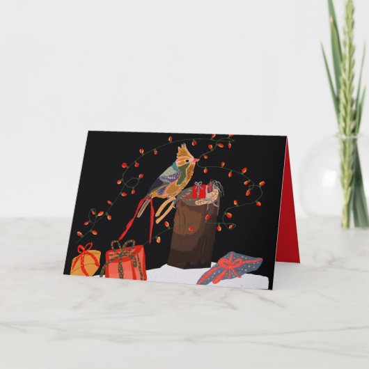 Birdie customizable holiday  card kaart (Voorkant)