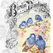 Birdie Darling Blue Birds Cherry Blossom ontlepagi Tissuepapier