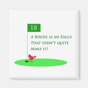 Birdie Eagle Golf Cartoon Magnet