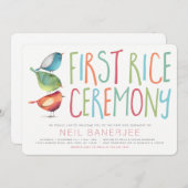 Birdie First Rice Ceremony Annaprashan Kaart (Voorkant / Achterkant)