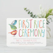 Birdie First Rice Ceremony Annaprashan Kaart (Staand voorkant)