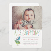 Birdie First Rice Ceremony Annaprashan Kaart (Voorkant / Achterkant)