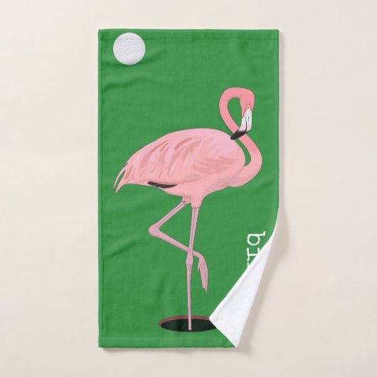 Birdie Flamingo Golf Hand Towel Handdoek (Handdoek)