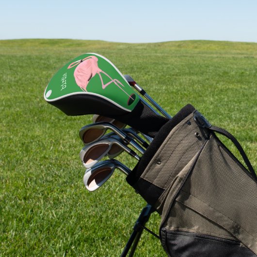 Birdie Flamingo Golfheadcover (Insitu)