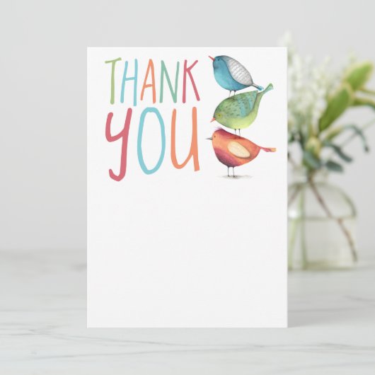Birdie Flat Bedankkaart Kaart (Staand voorkant)