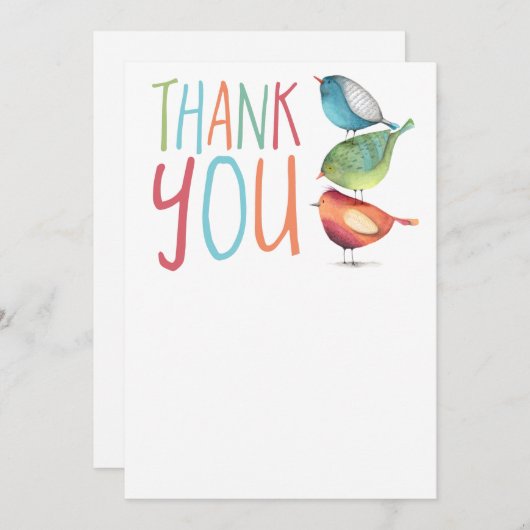 Birdie Flat Bedankkaart Kaart (Voorkant / Achterkant)
