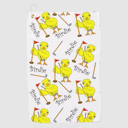Birdie Golfer Chick Golfhanddoek (Voorkant)