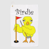Birdie Golfer Chick Golfhanddoek (Voorkant)