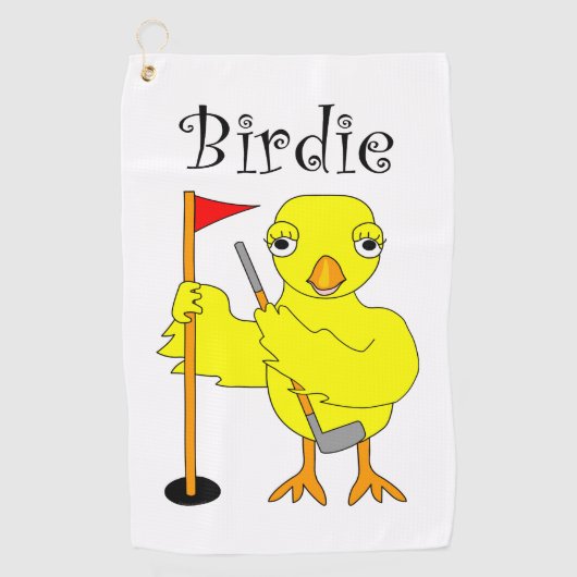 Birdie Golfer Chick Golfhanddoek (Voorkant)
