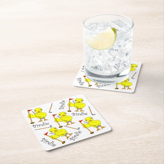 Birdie Golfer Chick Kartonnen Onderzetters (Insitu)