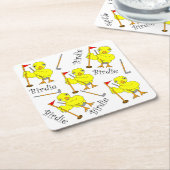Birdie Golfer Chick Kartonnen Onderzetters (Schuin)