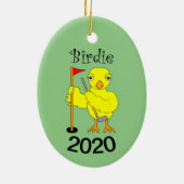 Birdie Golfer Chick Keramisch Ornament (Achterkant)