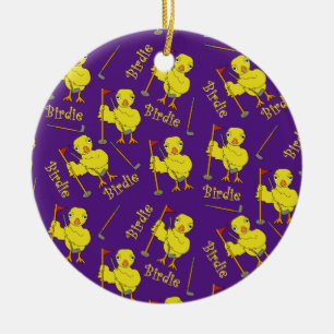 Birdie Golfer Chick Keramisch Ornament