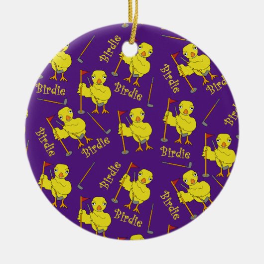 Birdie Golfer Chick Keramisch Ornament (Voorkant)