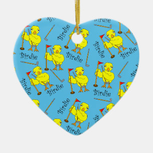 Birdie Golfer Chick Keramisch Ornament