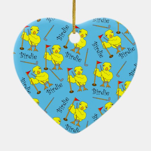Birdie Golfer Chick Keramisch Ornament (Achterkant)