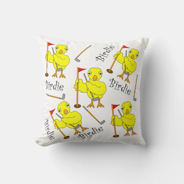 Birdie Golfer Chick Kussen (Voorkant)