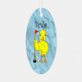 Birdie Golfer Chick Metalen Ornament (Voorkant links)
