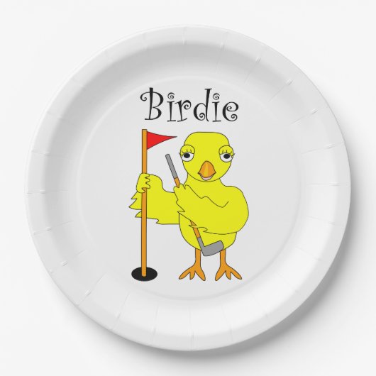 Birdie Golfer Chick Papieren Bordje (Voorkant)