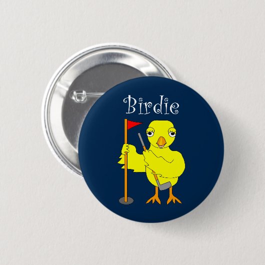 Birdie Golfer Chick Ronde Button 5,7 Cm (Voorkant /achterkant)