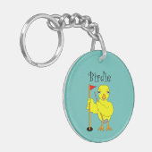 Birdie Golfer Chick Sleutelhanger (Voorkant Links)