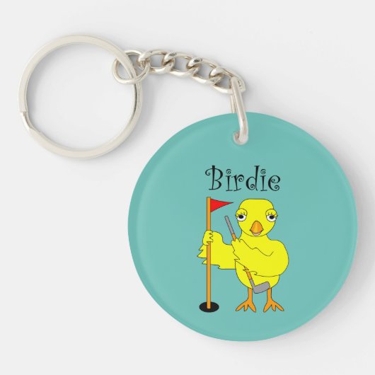 Birdie Golfer Chick Sleutelhanger (Voorkant)
