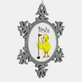 Birdie Golfer Chick Tin Sneeuwvlok Ornament (Links)