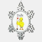 Birdie Golfer Chick Tin Sneeuwvlok Ornament (Rechts)