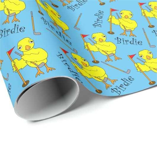 Birdie Golfing Chick Cadeaupapier (Rol Hoek)