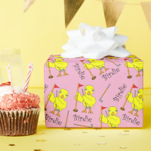 Birdie Golfing Chick Cadeaupapier