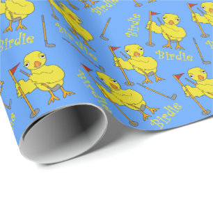 Birdie Golfing Chick Cadeaupapier
