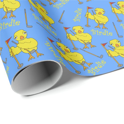 Birdie Golfing Chick Cadeaupapier (Rol Hoek)