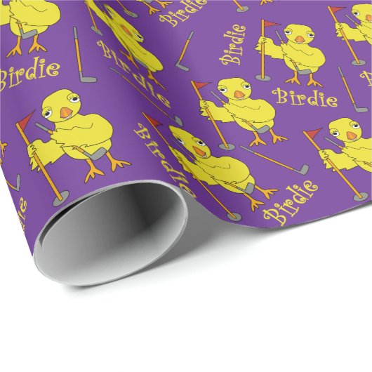 Birdie Golfing Chick Cadeaupapier (Rol Hoek)