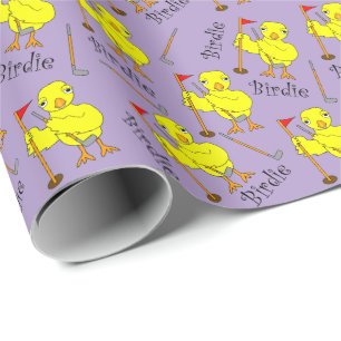 Birdie Golfing Chick Cadeaupapier