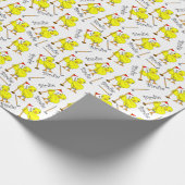 Birdie Golfing Chick Cadeaupapier (Hoek)