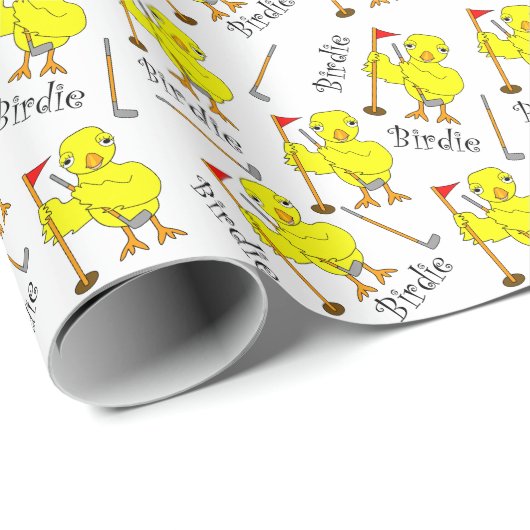 Birdie Golfing Chick Cadeaupapier (Rol Hoek)