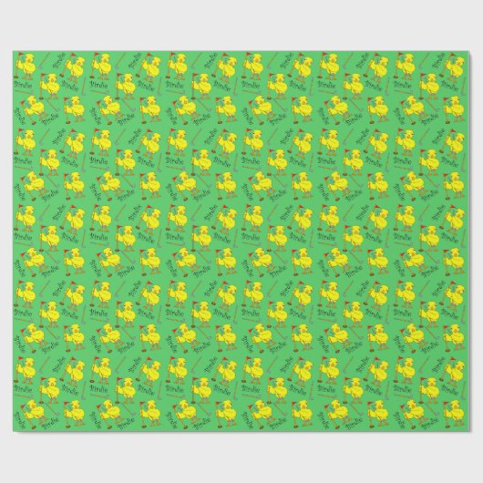 Birdie Golfing Chick Cadeaupapier (Vlak)